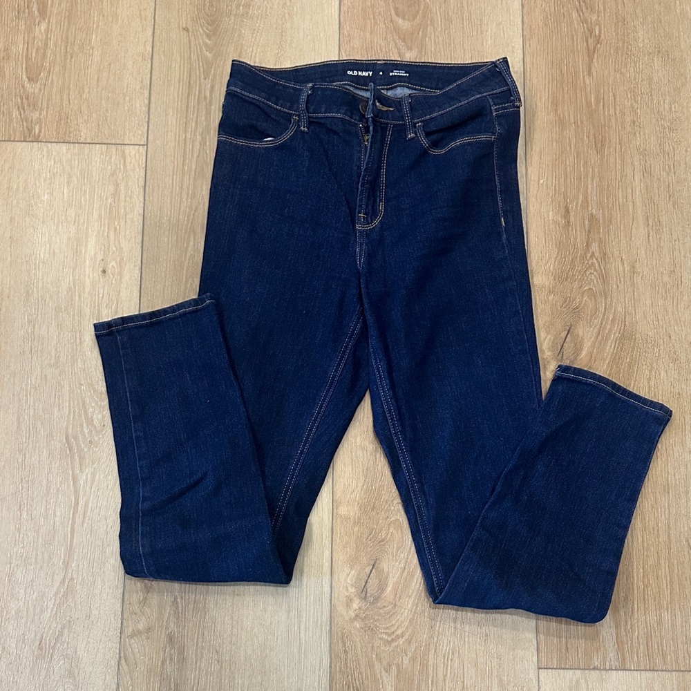 Old Navy Women's Deep Indigo high rise straight Jeans